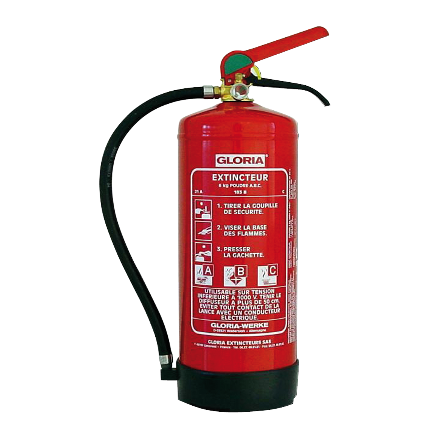 Materiel Incendie BFI. Extincteur poudre 6 Kg ABC pendulaire